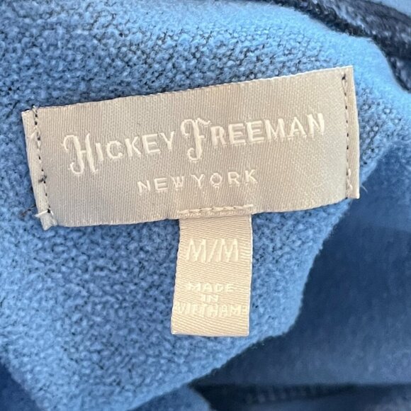 Hickey Freeman Men's Camo Jacquard Quarter Zip medium blue jacket *flaw* - Picture 9 of 11
